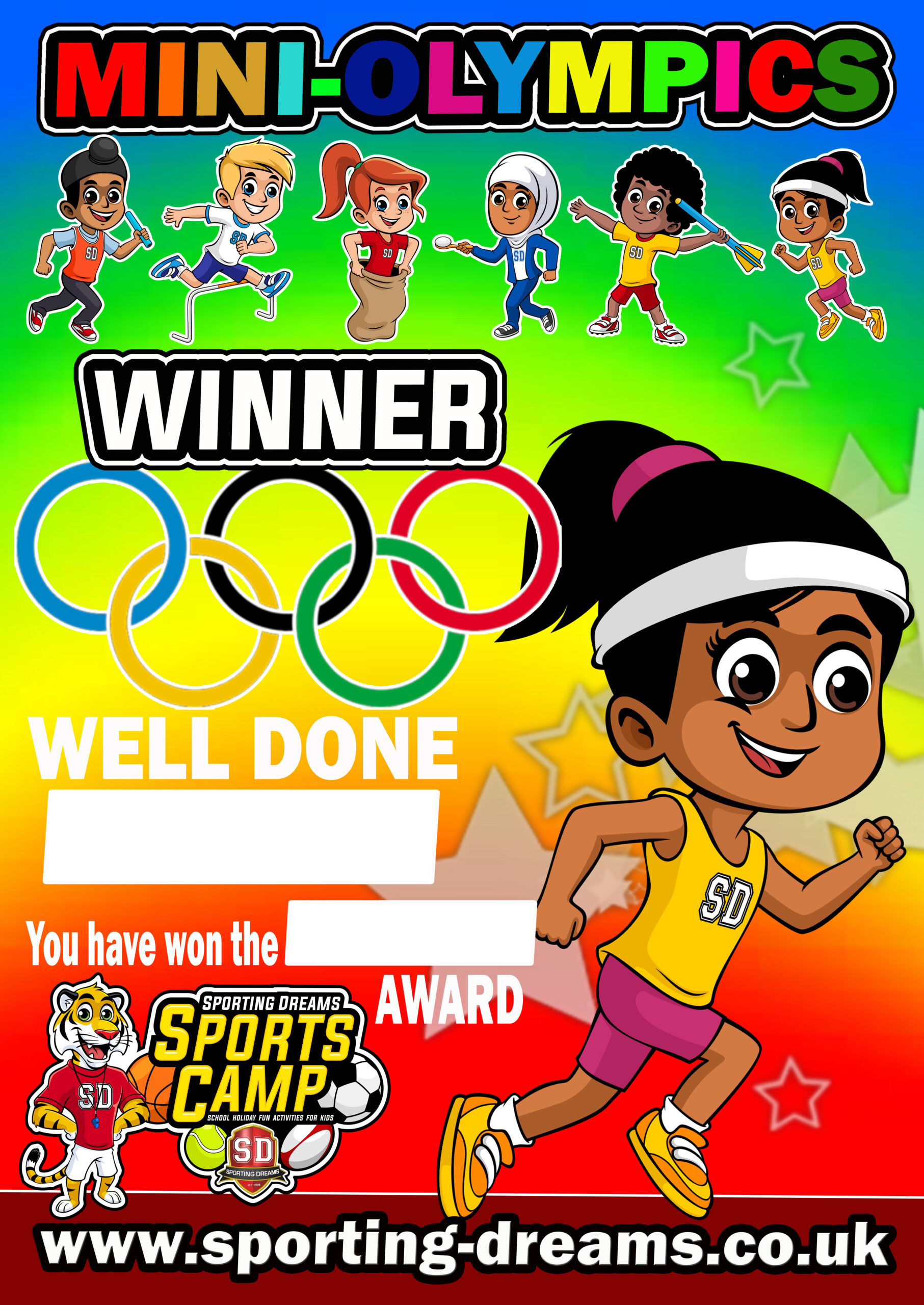 Sporting Dreams School Holiday Sports Camps. Mini Olympics Award